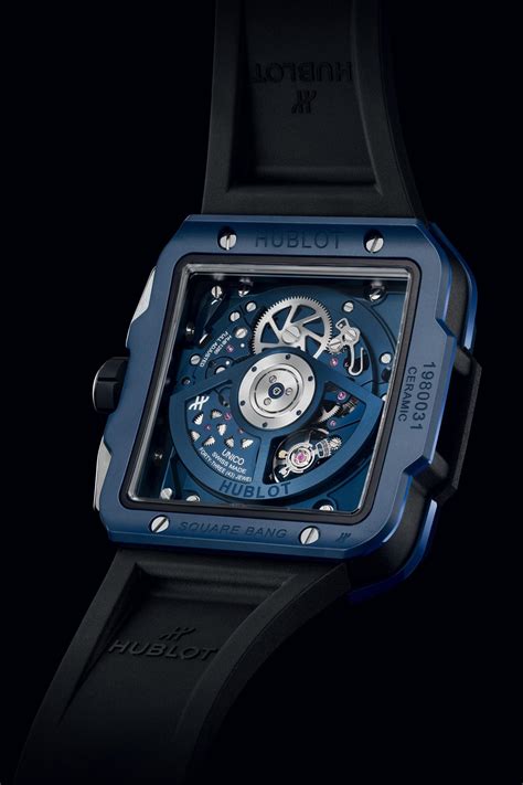 hublot square bang blue|hublot big bang blue ceramic.